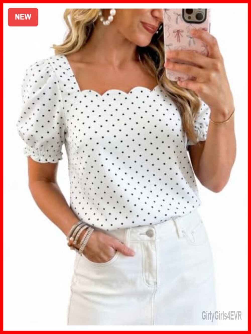 Womens Denim Top Square Neck Puff Sleeve Blouse Country Concert